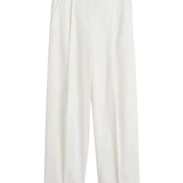 Toteme Single Pleat Cotton Trousers White