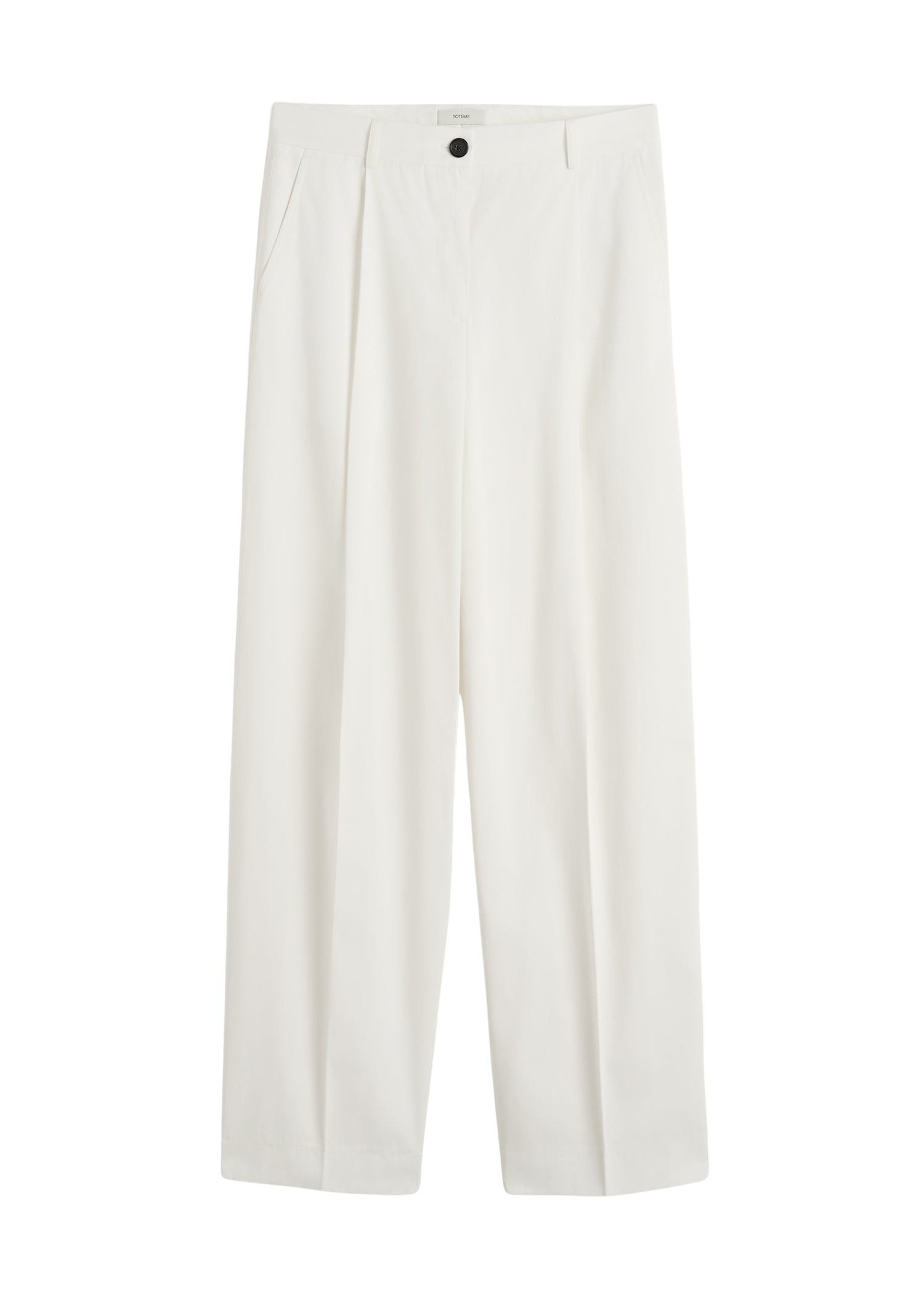 Toteme-Single-Pleat-Cotton-Trousers-White51773_nobg Totême Single Pleat Cotton Trousers White - Pants - Scandinavian Minimalist Luxury at Luxury Shoes