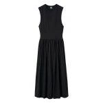 Totême Sleeveless Cotton Tee Dress Black - Dresses - Scandinavian Minimalist Luxury at Luxury Shoes 