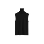 Toteme Sleeveless Fine Turtleneck Black Knit