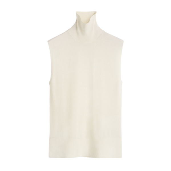 Toteme Sleeveless Fine Turtleneck Ecru Knit