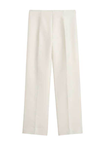 Totême Slim Evening Trousers Ecru - Pants - Scandinavian Minimalist Luxury at Luxury Shoes 