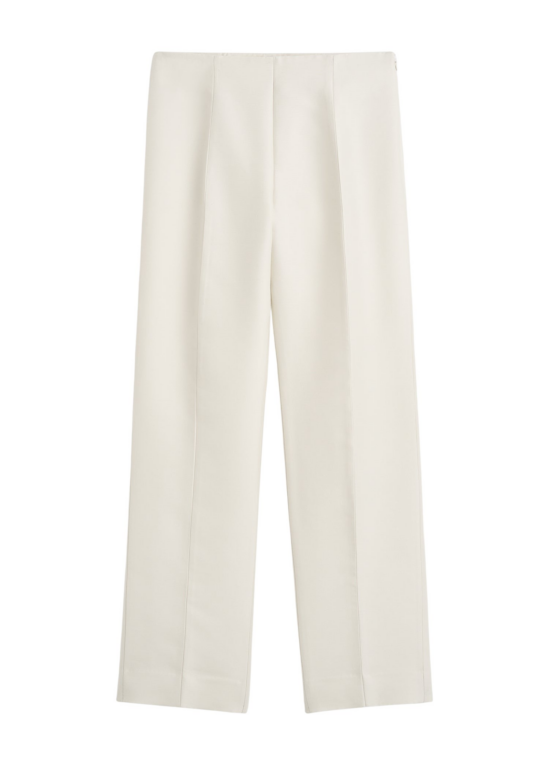 Totême Slim Evening Trousers Ecru - Pants - Scandinavian Minimalist Luxury at Luxury Shoes 