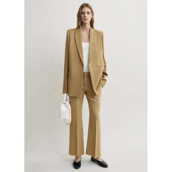 Totême Slim Tailored Blazer Beige - Jackets - Scandinavian Minimalist Luxury at Luxury Shoes 