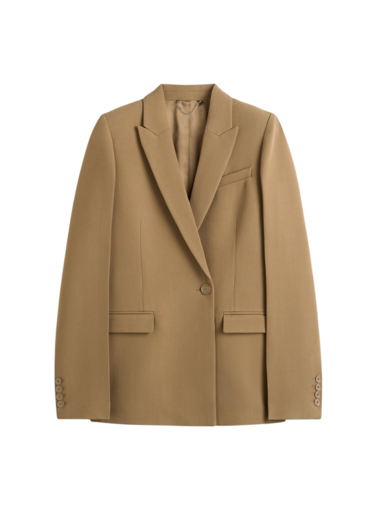 Totême Slim Tailored Blazer Beige - Jackets - Scandinavian Minimalist Luxury at Luxury Shoes 