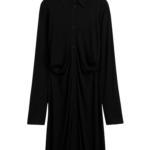 Totême Slouch Jersey Shirtdress Black - Dresses - Scandinavian Minimalist Luxury at Luxury Shoes 