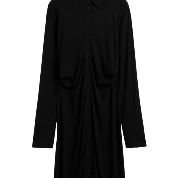 Totême Slouch Jersey Shirtdress Black - Dresses - Scandinavian Minimalist Luxury at Luxury Shoes 