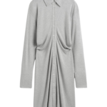Totême Slouch Jersey Shirtdress Pale Grey Mélange - Dresses - Scandinavian Minimalist Luxury at Luxury Shoes 