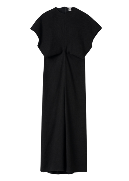 Totême Slouch Waist Basketweave Dress Black - Dresses - Scandinavian Minimalist Luxury at Luxury Shoes 