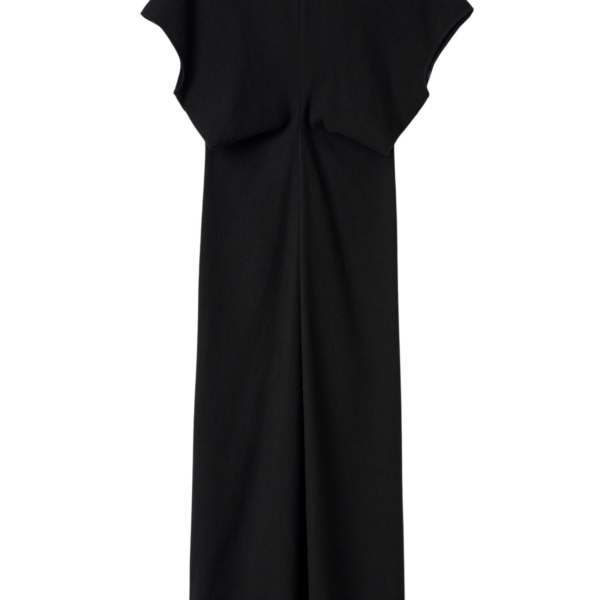 Totême Slouch Waist Basketweave Dress Black - Dresses - Scandinavian Minimalist Luxury at Luxury Shoes 