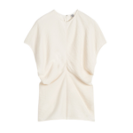 Totême Slouch Waist Crinkled Top Cream - Tops - Scandinavian Minimalist Luxury at Luxury Shoes 