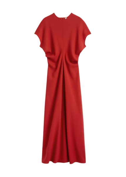 Totême Slouch Waist Wool Dress Poppy - Dresses - Scandinavian Minimalist Luxury at Luxury Shoes 