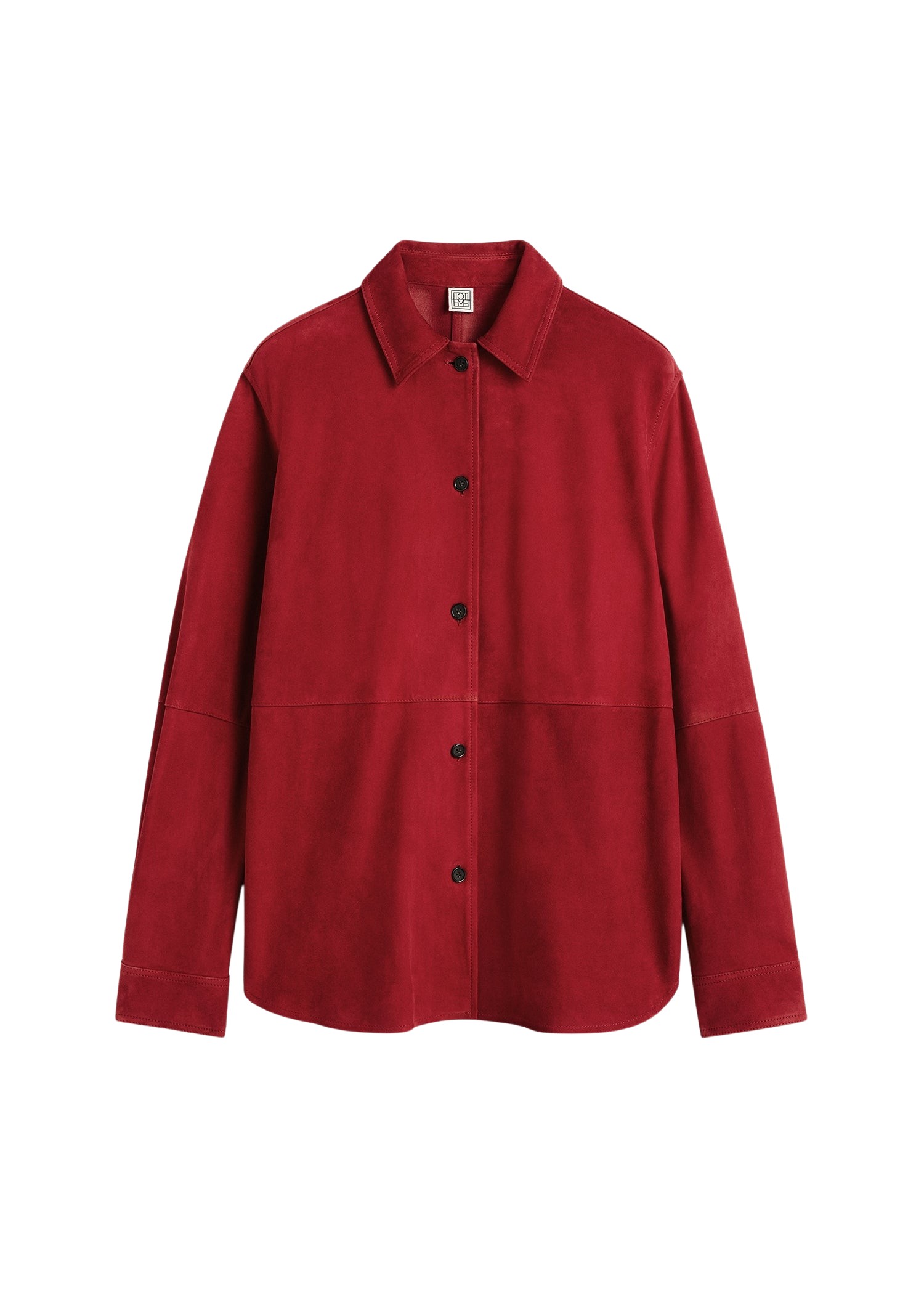 Toteme-Soft-Suede-Overshirt-Poppy45060_nobg Totême Soft Suede Overshirt Poppy - Tops - Scandinavian Minimalist Luxury at Luxury Shoes