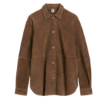 Totême Soft Suede Shirt Tobacco - Tops - Scandinavian Minimalist Luxury at Luxury Shoes 