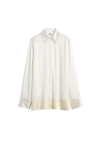 Totême Soft Tuxedo Shirt White - Tops - Scandinavian Minimalist Luxury at Luxury Shoes 
