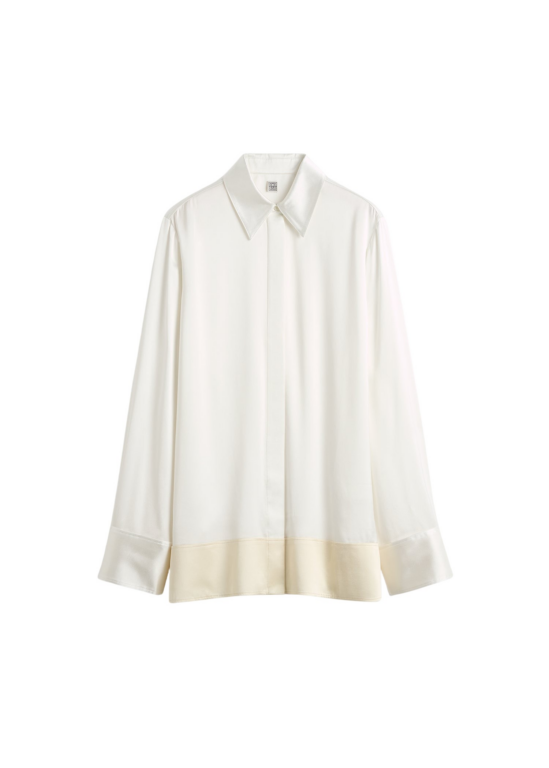 Totême Soft Tuxedo Shirt White - Tops - Scandinavian Minimalist Luxury at Luxury Shoes 