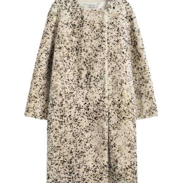 Toteme Stracciatella Shearling Coat Black/White