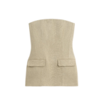 Totême Strapless Linen Pocket Top Beige - Tops - Scandinavian Minimalist Luxury at Luxury Shoes 