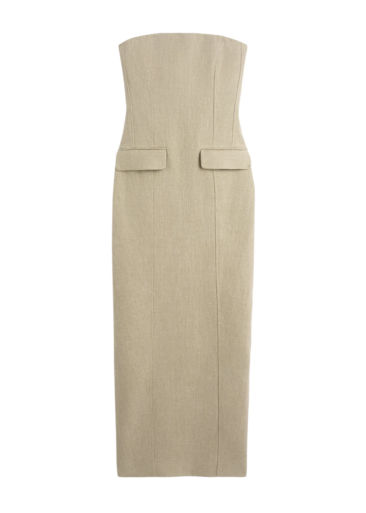 Totême Strapless Pocket Dress Beige - Dresses - Scandinavian Minimalist Luxury at Luxury Shoes 