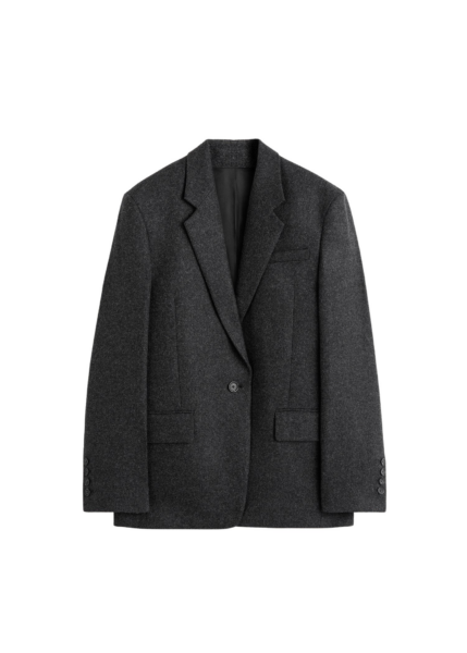 Totême Tailored Blazer Charcoal - Jackets - Scandinavian Minimalist Luxury at Luxury Shoes 