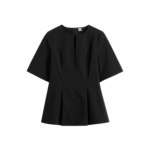 Toteme-Tailored-Cotton-Top-Black19225_nobg Totême Tailored Cotton Top Black - Tops - Scandinavian Minimalist Luxury at Luxury Shoes