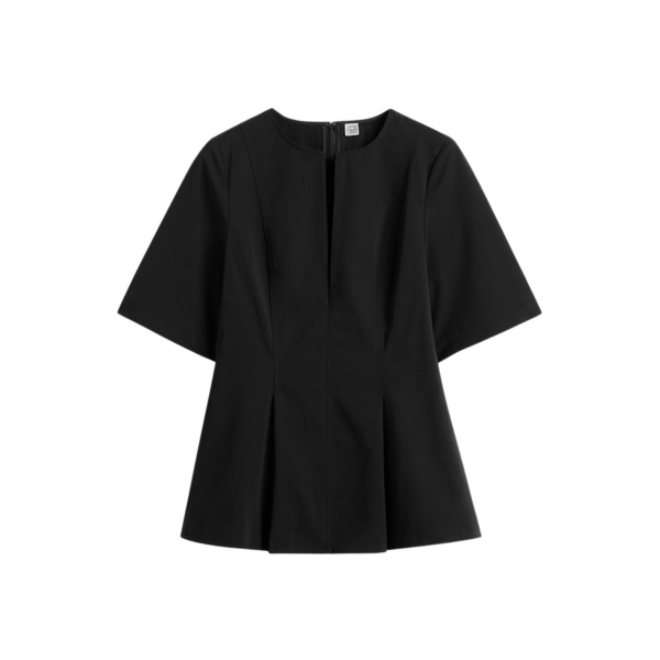 Totême Tailored Cotton Top Black - Tops - Scandinavian Minimalist Luxury at Luxury Shoes 
