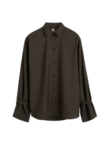 Totême Tie-Cuff Shirt Pepper - Tops - Scandinavian Minimalist Luxury at Luxury Shoes 