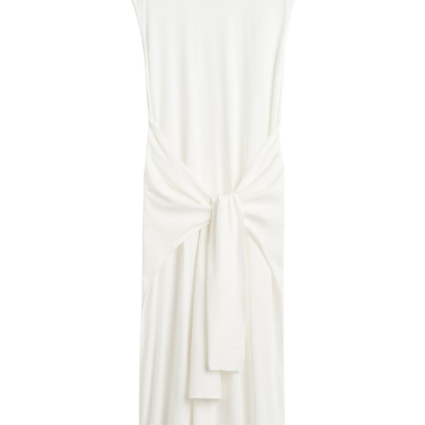 Totême Tie-Waist Jersey Dress Off-White - Dresses - Scandinavian Minimalist Luxury at Luxury Shoes 