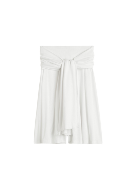 Totême Tie-Waist Jersey Shorts White - Shorts - Scandinavian Minimalist Luxury at Luxury Shoes 