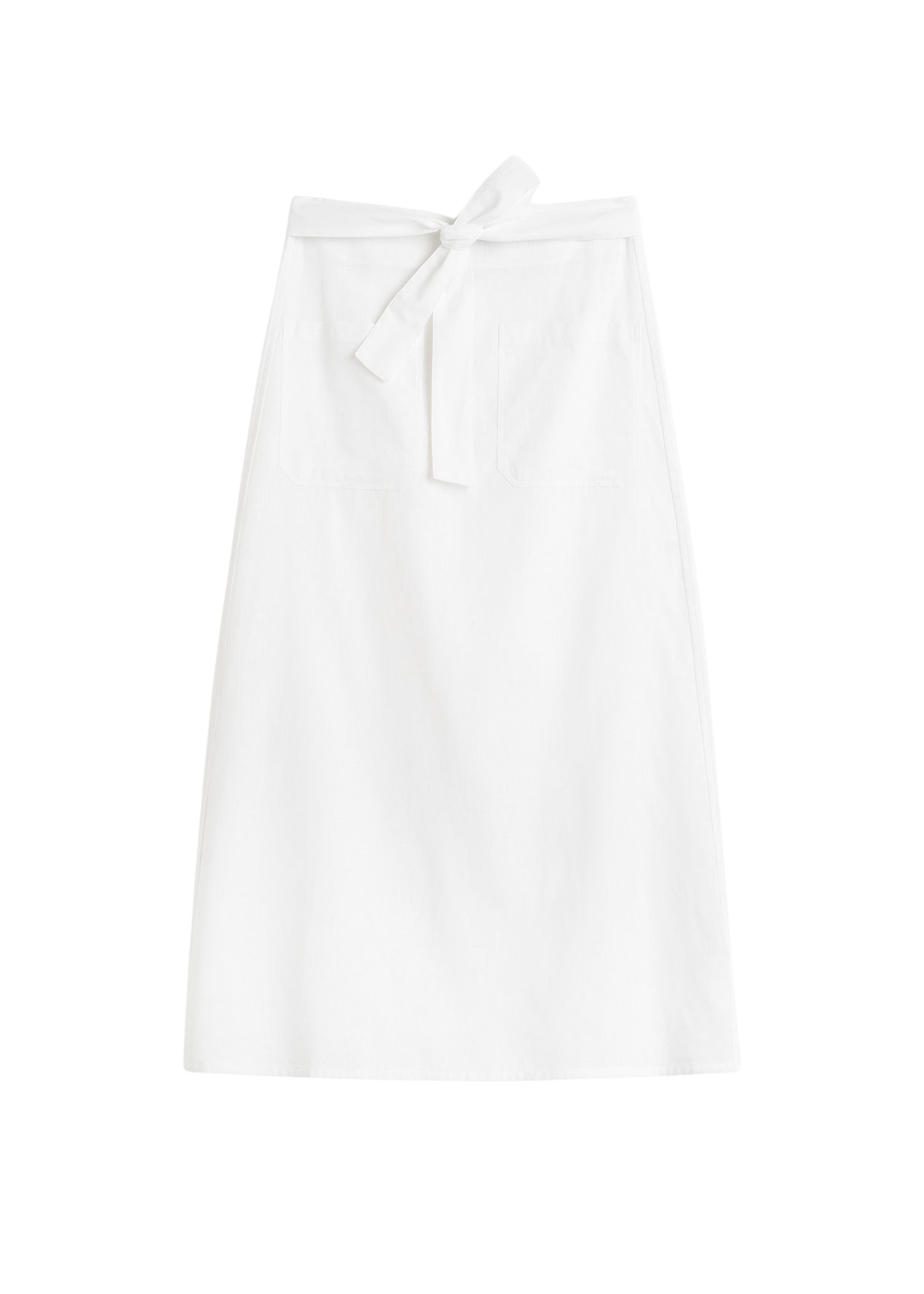 Toteme-Tie-Waist-Skirt-White38291_nobg Totême Tie-Waist Skirt White - Skirts - Scandinavian Minimalist Luxury at Luxury Shoes