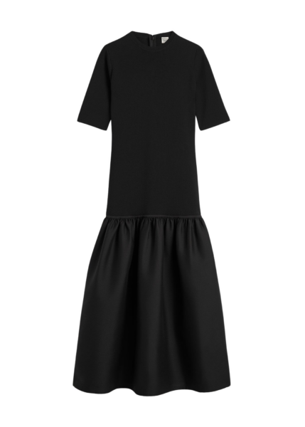 Totême Twinflower Tee Dress Black - Dresses - Scandinavian Minimalist Luxury at Luxury Shoes 