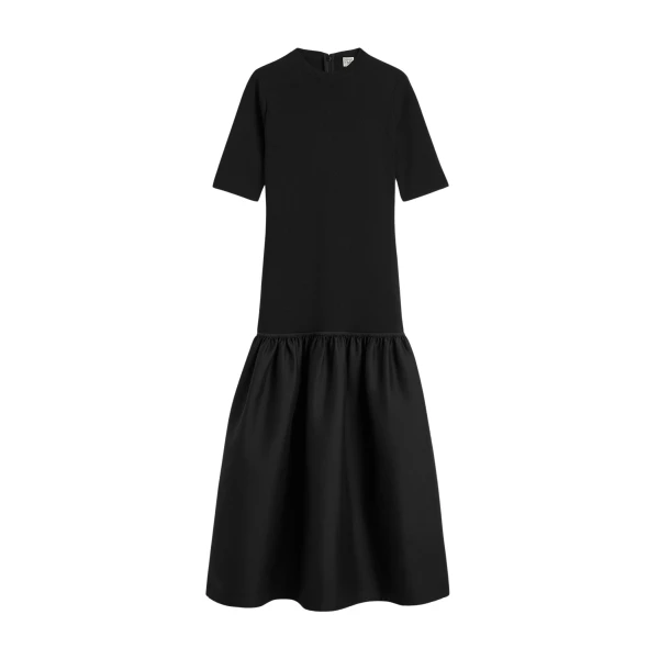 Totême Twinflower Tee Dress Black - Dresses - Scandinavian Minimalist Luxury at Luxury Shoes 