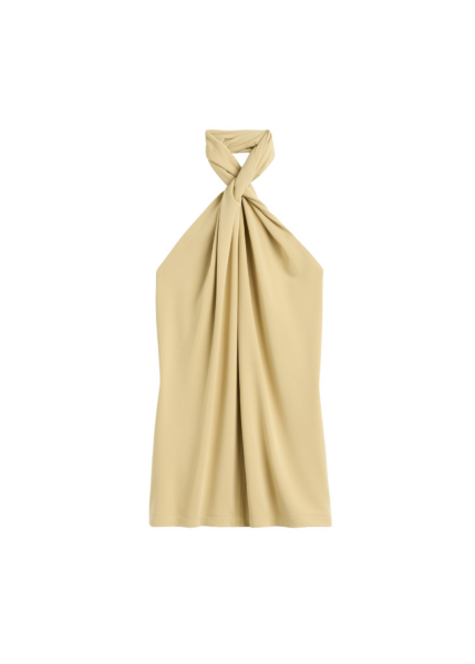 Totême Twisted Jersey Halter Top Chai - Tops - Scandinavian Minimalist Luxury at Luxury Shoes 
