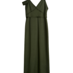 Totême V-Neck Slip Dress Bottle Green - Dresses - Scandinavian Minimalist Luxury at Luxury Shoes 