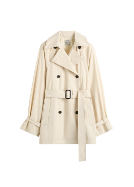 Totême Washed Cotton Trench Stone - Coats - Scandinavian Minimalist Luxury at Luxury Shoes 