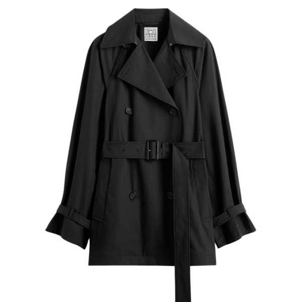 Toteme Washed Cotton Trench Washed Black Coat