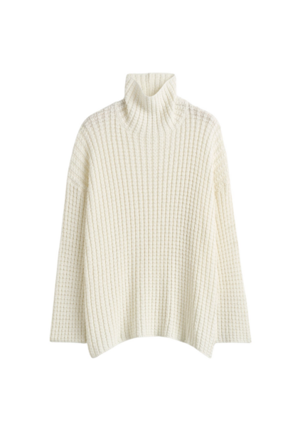 Totême Whipstitch Knit Milk - Knitwear - Scandinavian Minimalist Luxury at Luxury Shoes 