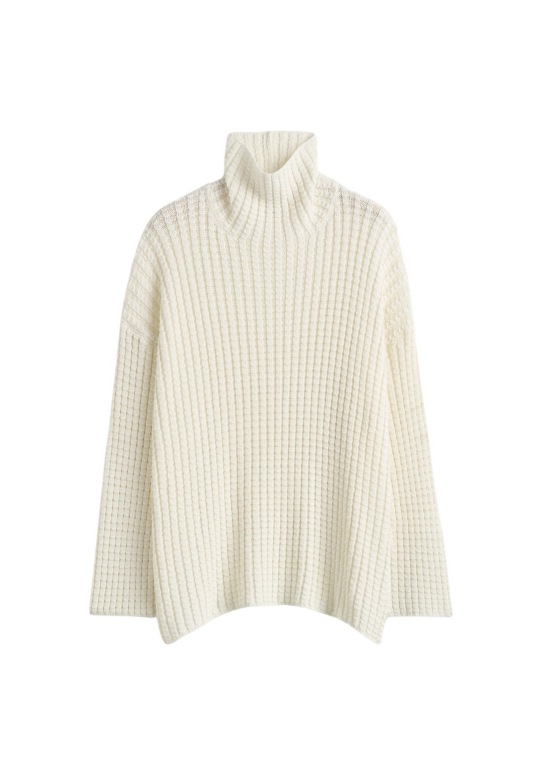 Totême Whipstitch Knit Milk - Knitwear - Scandinavian Minimalist Luxury at Luxury Shoes 