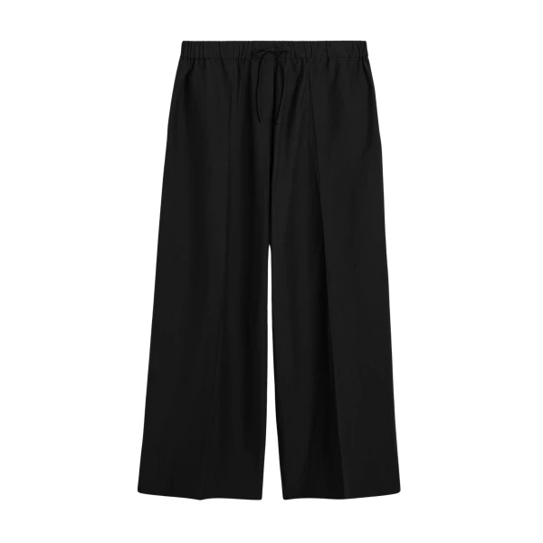 Totême Wide Summer Trousers Black - Pants - Scandinavian Minimalist Luxury at Luxury Shoes 