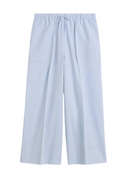 Totême Wide Summer Trousers Sky - Pants - Scandinavian Minimalist Luxury at Luxury Shoes 