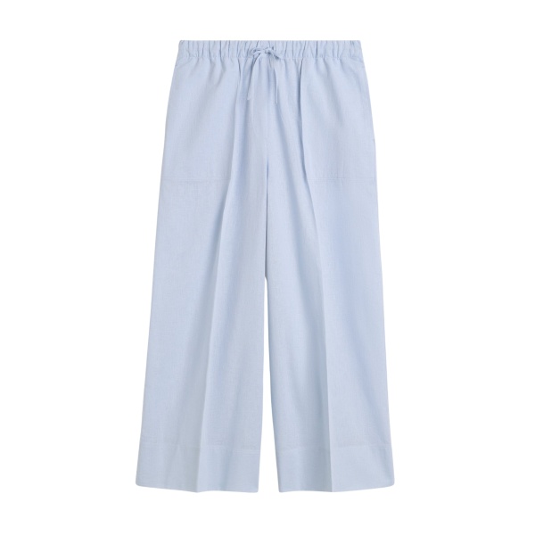 Totême Wide Summer Trousers Sky - Pants - Scandinavian Minimalist Luxury at Luxury Shoes 