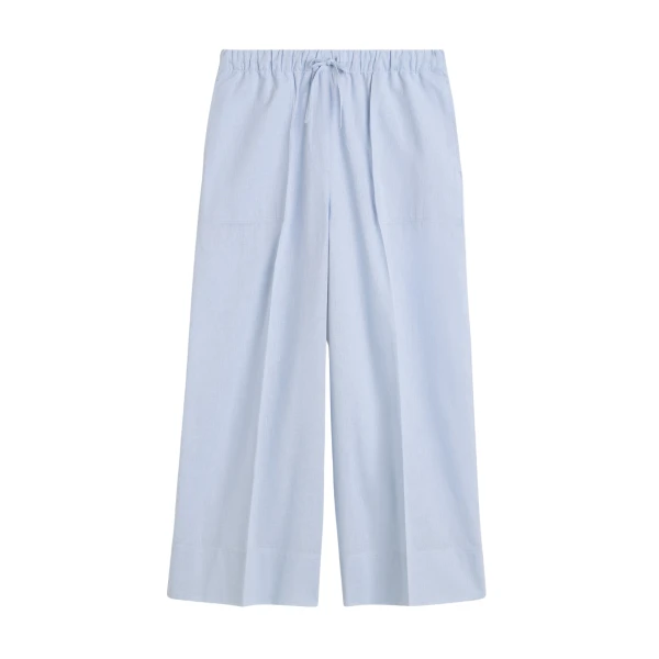 Totême Wide Summer Trousers Sky - Pants - Scandinavian Minimalist Luxury at Luxury Shoes 