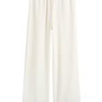 Totême Woven Stripe Drawstring Trousers Meringue - Pants - Scandinavian Minimalist Luxury at Luxury Shoes 