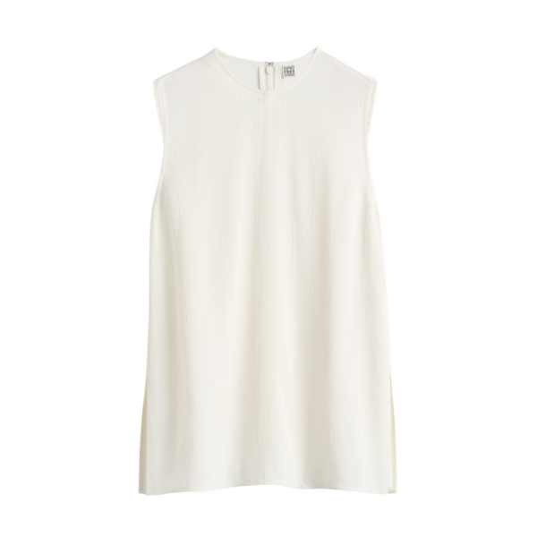 Totême Woven Stripe Top Meringue - Tops - Scandinavian Minimalist Luxury at Luxury Shoes 