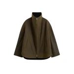 Totême Zipped Country Jacket Bark - Jackets - Scandinavian Minimalist Luxury at Luxury Shoes 