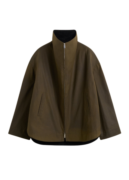 Totême Zipped Country Jacket Bark - Jackets - Scandinavian Minimalist Luxury at Luxury Shoes 