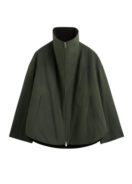 Totême Zipped Country Jacket Forest - Jackets - Scandinavian Minimalist Luxury at Luxury Shoes 