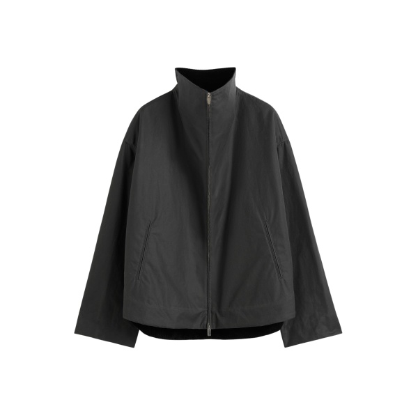 Totême Zipped Country Jacket Washed Black - Jackets - Scandinavian Minimalist Luxury at Luxury Shoes 