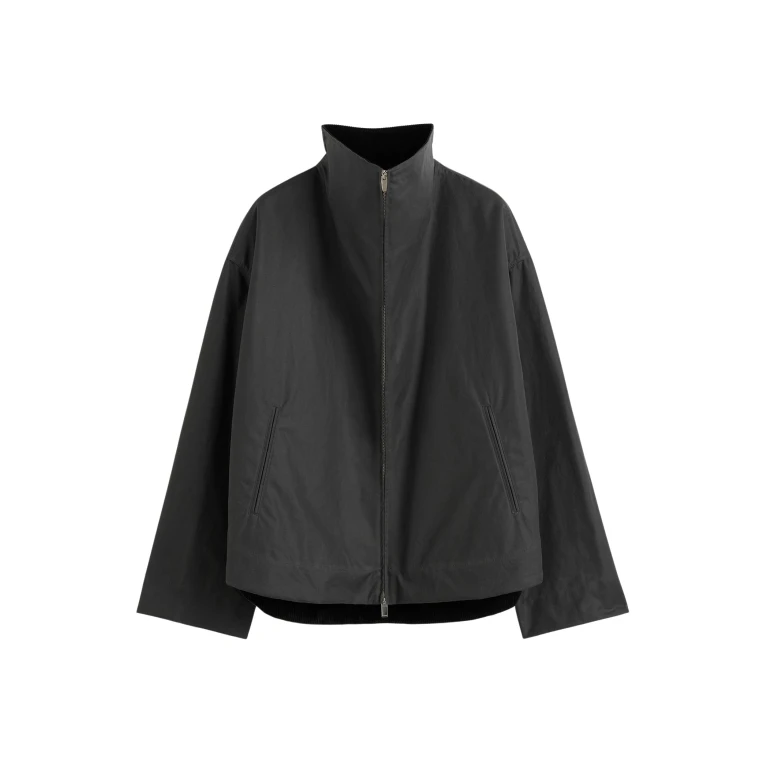 Totême Zipped Country Jacket Washed Black - Jackets - Scandinavian Minimalist Luxury at Luxury Shoes 