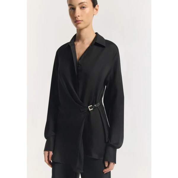 Viktoria & Woods Hercules Silk Wrap Shirt - Tops - Minimalist Australian Fashion at Luxury Shoes 
